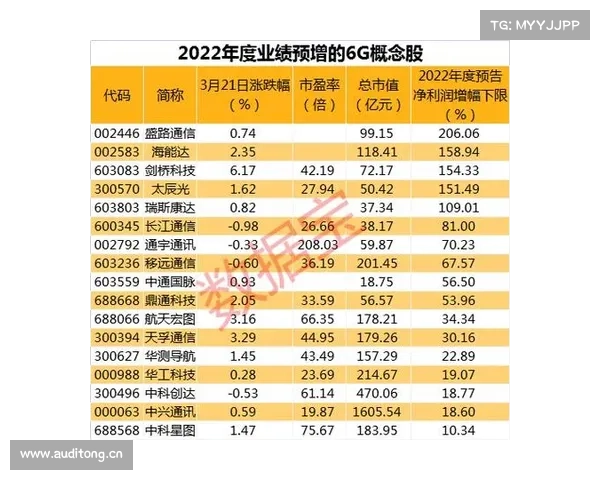 6G概念10大龙头股 6G概念10大龙头股